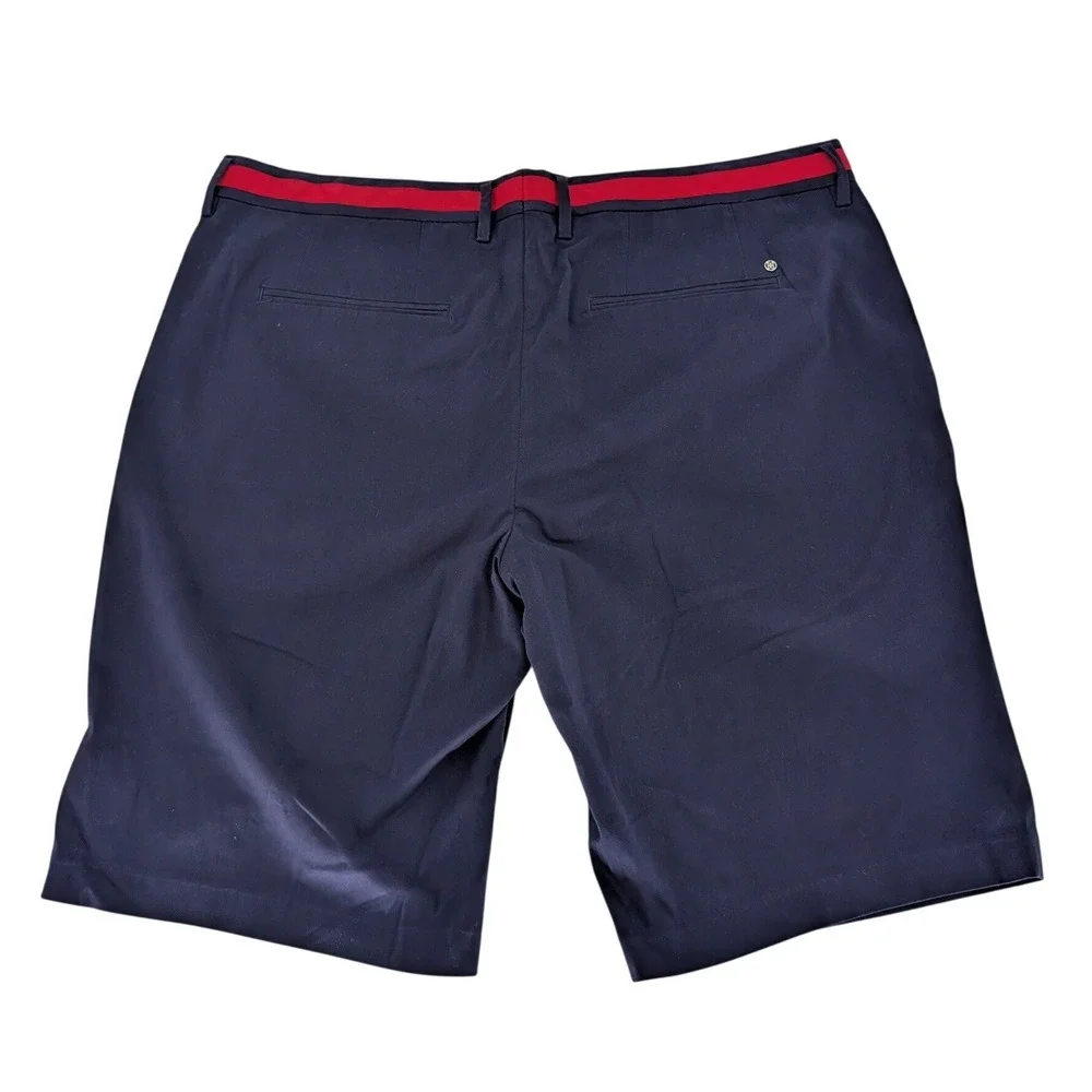 G/FORE‎ Golf Shorts Mens 40 Navy Blue Red Striped Waistband Stretch Performance